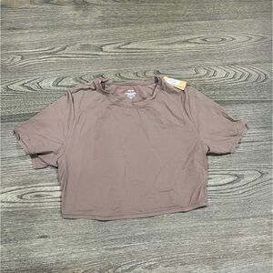 NWT Skims Fits Everybody Super Cropped T-Shirt Crewneck Short Sleeve Umber 3X